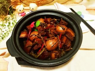 46、大口吃肉系列➕干豆角鸡蛋红烧肉,成品