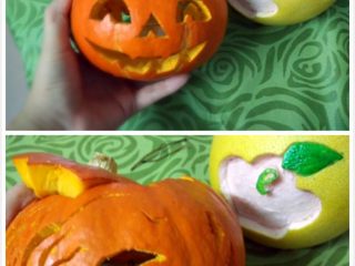 6、万圣节南瓜灯,如图小心慢慢刻出图形^^