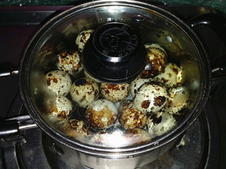 8、泡椒鹌鹑蛋,鹌鹑蛋加少许食盐和清水，小火煮开后，闷3分钟