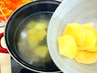 15、妈妈的味道～西红柿土豆排骨汤,15分钟后放入土豆，盖上锅盖，继续小火煮10分钟！