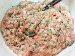 6、葱香肉肉水煎包 一口一个大满足,搅拌到肉糜不再吸水，就可以了！