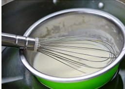 14、白桃薄荷塔,搅拌下。