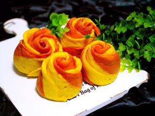 25、#甜味#双色南瓜玫瑰花,美到没朋友