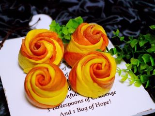 27、#甜味#双色南瓜玫瑰花,成品一