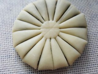 19、中式点心~玫瑰酥,按照痕迹分割成16份。