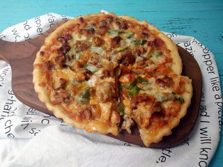 25、黑椒鸡肉披萨,脆脆的饼皮