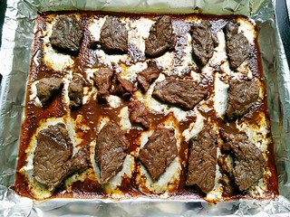 4、秘制烤牛肉披萨,烤好后夹出备用