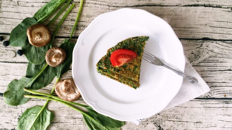 健康低卡餐菠菜早餐面包