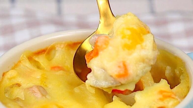 里脊肉时蔬焗土豆宝宝辅食土豆胡萝卜