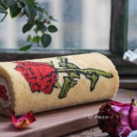 彩绘玫瑰蛋糕卷