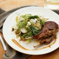 法式羊排与菠菜萨拉