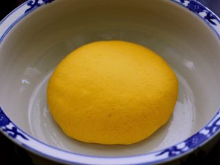 4、梦幻小苹果馒头,和好的面团盖上盖子进行醒发