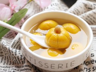 15、南瓜豆沙汤圆,成品