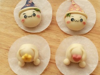 16、造型馒头——长草颜团子,带帽子的团子，是不是更可爱？