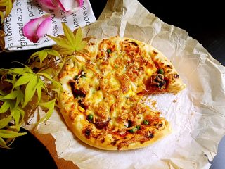 21、鸡肉海鲜披萨,成品