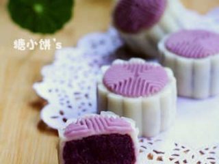 13、低糖低油【紫薯冰皮月饼】,切面效果图一张~
