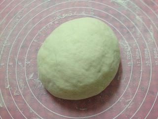 9、腊肠肉松披萨,发好的面团取出排气揉匀