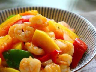 10、四色木瓜虾仁,木瓜入菜好滋味