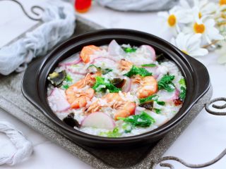 18、海虾皮蛋萝卜粥,成品一