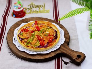 20、海虾杂蔬披萨,成品一