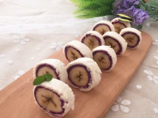 14、#甜味#香蕉紫薯卷,甜甜的，来一个????