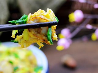 19、扇贝肉鸡蛋韭菜小炒,吃上一口超级满足。