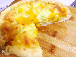 21、香蕉芒果披萨????,脱模,切块可以开吃了