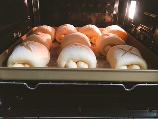 18、日式牛奶面包卷,烤箱提前预热160度，上下火，烤25分钟，中途要观察面团颜色，上色以后加盖锡纸，完成后再焖3分钟出炉