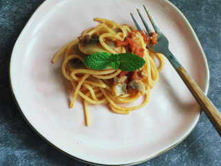 7、蘑菇肉酱意面,开吃