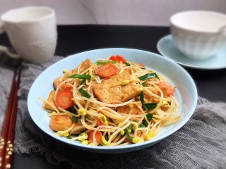 13、黄豆芽炒煎豆腐,好吃营养！