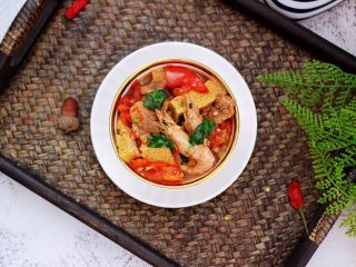 20、冻豆腐海虾炖番茄,成品一