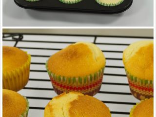 4、愚人节鸡腿蛋糕,将面糊平均倒入杯子蛋糕模具中，每个大约7分满。烤箱加热到180℃，烤15-20分钟，至表面金黄按下去有弹性。