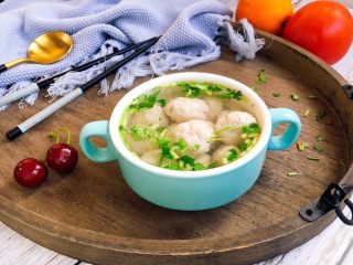 22、厨房挑战➕荤菜➕鲜鱿鱼丸,成品图。