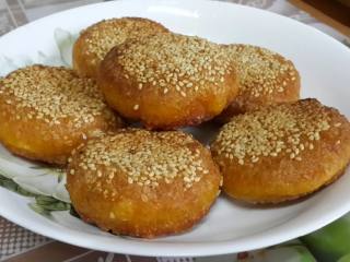 7、南瓜紫薯饼,7香喷喷的！太诱人了！