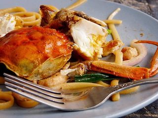 10、螃蟹炒意大利面,吃吃吃