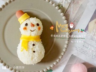 14、火腿芝士雪娃娃饭团#诞愿有你#,圣诞快乐！