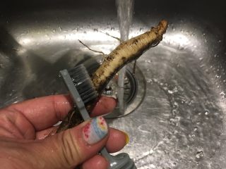 20、韩式参鸡汤,用软毛刷将人参刷洗干净！