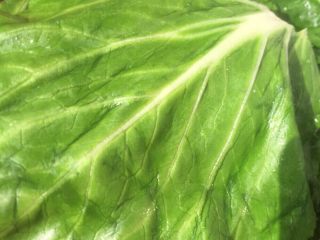 9、卷鲜（正月十五，湖北地方特色点心，也叫元宵）,菜叶用开水烫约30秒，烫熟备用