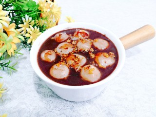 20、冬至美食 豆沙汤圆,上桌,即可开吃