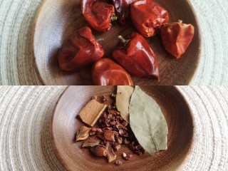 2、香辣卤鸡爪,准备一些辣椒，新鲜的小米辣或辣椒干都可以。生姜切片，大葱切段，花椒、桂皮、香叶、八角混合备用。