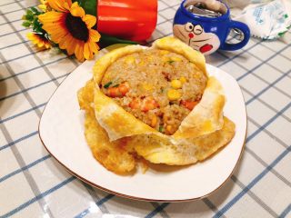 24、蛋包虾仁炒饭-宴请菜之主食,成品图。