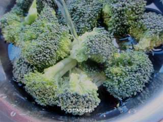 2、西兰花拌木耳,清水冲洗干净,用少许盐浸泡20分钟(去农药残留)捞出沥干