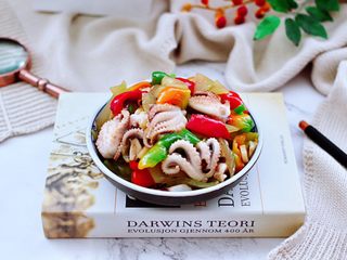 16、桃花蛸爆莴苣,成品一