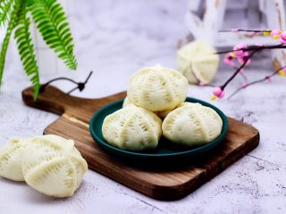 20、小苔菜虾皮花样包子,成品一
