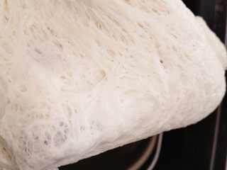 4、海陆至尊披萨,发酵好的面团为原来的2倍大，且面团内部充满气孔，