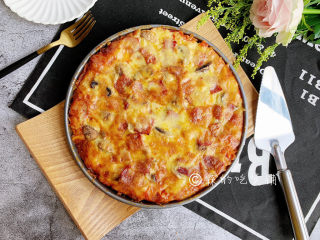 18、冬至美食 培根蘑菇披萨,完成。