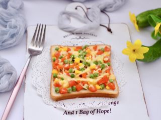 16、田园时蔬吐司披萨,成品一