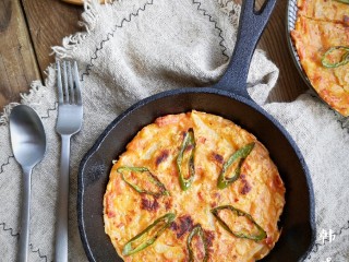 15、韩式泡菜煎饼,成品。