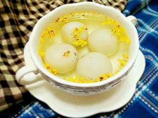 32、桂花黑芝麻汤圆（纯手工无油低糖版）,成品。