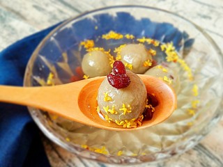 34、桂花黑芝麻汤圆（纯手工无油低糖版）,成品。